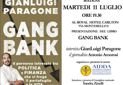 Il libro di Paragone, Gang Bank, presentato a Bologna