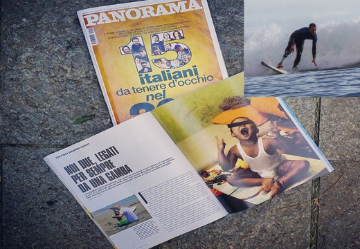 Surfa senza una gamba e salva un bambino ustionato, articolo per Panorama